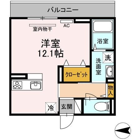 Ｄ－ｒｏｏｍトラベシア（Ｄ）の物件間取画像